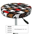thumbnail image 2 of Uemuo Houndstooth Green Red Pattern Round Bar Stool Seat Covers Washable Stool Cushion Slipcover Elastic Bar Chair Covers-13 inch, 2 of 7