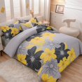 thumbnail image 4 of NTBED Floral Comforter Set Queen 6 PCS Bed in a Bag Yellow Flowers Printed on Grey Botanical Bedding Sets Boho, 4 of 7