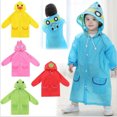 thumbnail image 2 of Typpkmm Waterproof Toddler Raincoat, Cartoon Animal Print Design, Lightweight Outdoor Jacket for Boys Girls, Pink, 2 of 6