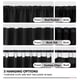 thumbnail image 3 of Cortinas Deconovo 100 % opacas de doble capa, bloquean luz y reducen ruido, ideales para ventanas, oficinas y estudios (2 paneles, 132x183 cm, negro), 3 of 7
