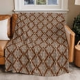 thumbnail image 2 of Modern Brown Flannel Blanket for Bed,Travel and Camping, Vintage Geometric Abstract Geometric Super Soft Cozy Blanket for All Seasons 40"x50", 2 of 7