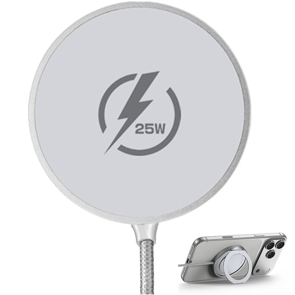 Magnetic Wireless Charger, 25W Fast Charging Pad Compatible for iPhone 17 16 15 14 13 & AirPods,White ,1Pack