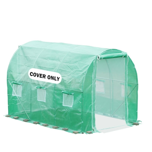 Aoodor Walk-in Tunnel Greenhouse Replacement Cover 10'X7'X7' Large Outdoor Plant Gardening Greenhouse Spare Parts Cover (Frame NOT Included)