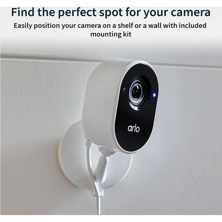  Arlo Essential Indoor Camera - 1080p Video with Privacy  Shield, Plug-in, Night Vision, 2-Way Audio, Siren, Direct to WiFi No Hub  Needed, Surveillance Security, White - VMC2040 : Electronics