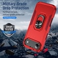 thumbnail image 6 of for iPhone Air Case, Slim Fit Military Grade Drop Tested Dual Layer Shockproof Case with 360 Ring Holder Kickstand Protective Rugged Car Magnetic Non-Slip Phone Case,Rose+Red, 6 of 10
