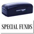 thumbnail image 1 of Large Pre-Inked Special Funds Stamp, Slim 1854, Ultra Slim Design, Impression Size 1-13/16" by 2-1/2", Up to 25,000 Impressions - Black Ink, 1 of 10