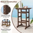 thumbnail image 5 of Costway Outdoor Bar Table All Weather HDPE Patio Table with Wood Grains Bistro Table Brown, 5 of 10