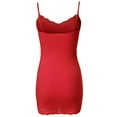 thumbnail image 2 of FashionOutfit Women's Solid Soft Stretch Spaghetti Strap Lace Trim Tank Top, 2 of 3
