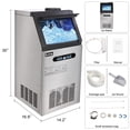 thumbnail image 3 of Ktaxon 110lbs/24h Stainless Steel Commercial Freestanding Ice Maker Machine, Gray, 3 of 9
