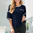 thumbnail image 5 of BVOFAR Women's Short Sleeve Oversized T-Shirts Color Block Crew Neck Casual Tops Summer Loose Comfy Tees 2025, 5 of 9