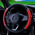 thumbnail image 3 of Funda para volante de cuero con tira de metal antideslizante y resistente al desgaste, accesorio de moda para automóvil sin anillo interior, adecuada para volante de 14,5 a 15 pulgadas, 3 of 4