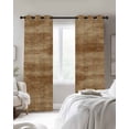 thumbnail image 3 of Retro Brown Wood Grain Blackout Curtains 96 Inch Length Rustic Board Texture Country Style Thermal Insulated Window Curtain Window Drapes 2 Panels for Bedroom Living Room 52"Wx96"L, 3 of 9