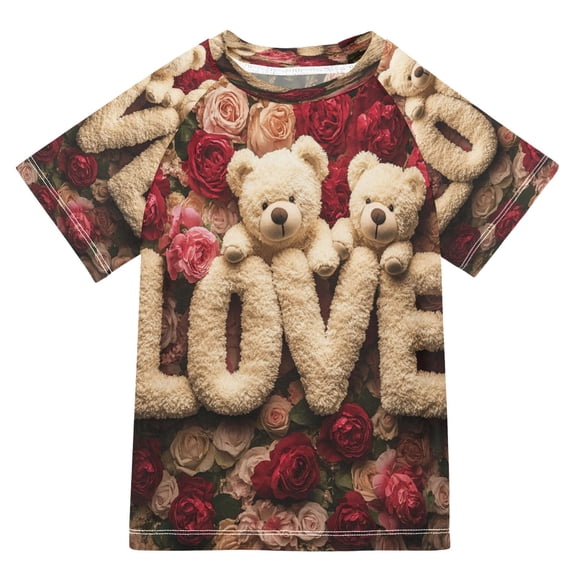 YAZAOO Summer T-shirt Sunscreen Romantic Teddies Pattern Swim Tops