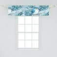 thumbnail image 2 of Tropical Window Valance, Exotics Themed Leafy Pattern with Birds and Nature Pattern Neutral Art, Curtain Valance for Kitchen Bedroom with Rod Pocket, 54" X 18", Deep Sky Blue Sea Blue, by Ambesonne, 2 of 2