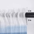 thumbnail image 5 of Navy Blue Ombre Valance Curtains for Kitchen/Living Room/Bathroom/Bedroom Window, Rod Pocket Small Topper Half Short Window Curtains Voile Sheer Scarf, Farmhouse Modern Gradient 42"x18", 5 of 8