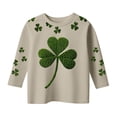thumbnail image 3 of WOYY Big Girls T Shirt Clover Print 3/4 Sleeve Crew Neck T-Shirt Graphic Tee, Sizes 8-9, 3 of 3