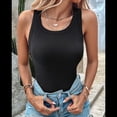 thumbnail image 4 of Camisetas Sin Mangas con Sujetador Incorporado, Camisetas Deportivas Sin Mangas para Mujer, Camisetas Sin Mangas Acanaladas para Hacer Ejercicio, Camisetas para Correr Negro S, 4 of 10