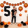thumbnail image 4 of Globos con números de baloncesto para decoración de fiesta de quinto cumpleaños, 4 of 6