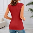 thumbnail image 5 of Bibifish Womens Tees Crew Neck Sleeveless Raglan Sleeve Seam Fitted Solid T-Shirts Layering Casual Street Style Everyday Tops, 5 of 6