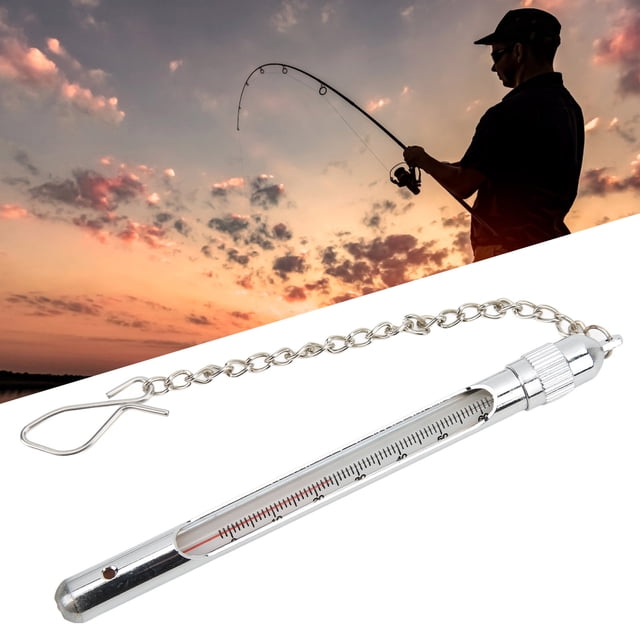 Fishing Thermometer, Sturdy Practical High Accuracy Compact Lightweight Stream Water Temperature Measurement Tool Portable with Pocket Clip for Fly Fishing