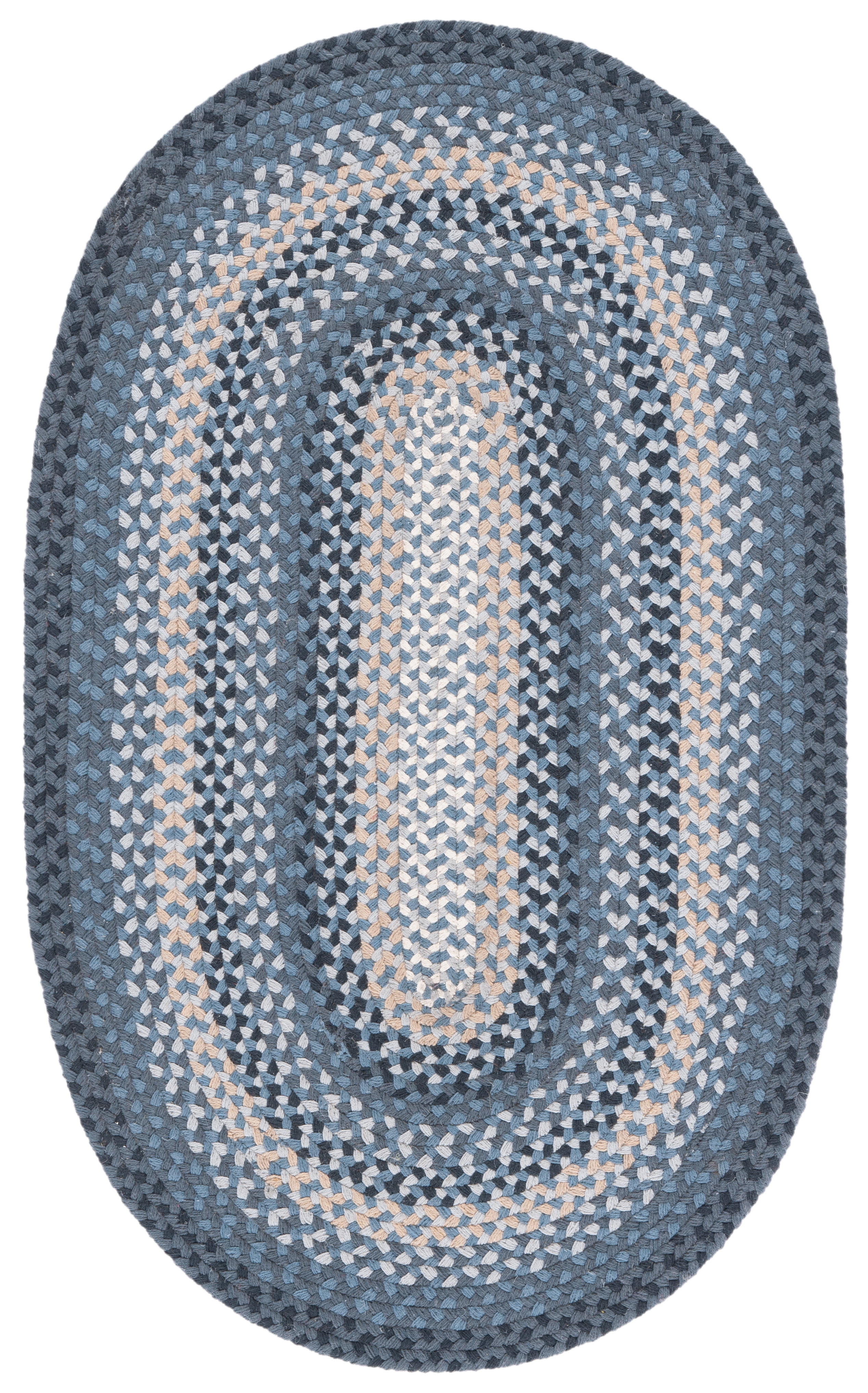 SAFAVIEH Braided Claes Bordered Reversible Area Rug, Dark Gray/Blue, 5' x 8' Oval