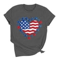 thumbnail image 4 of Women's American Flag Letter Print Short Sleeve Top Round Neck Independence Day Tee Shirt, 4 of 6