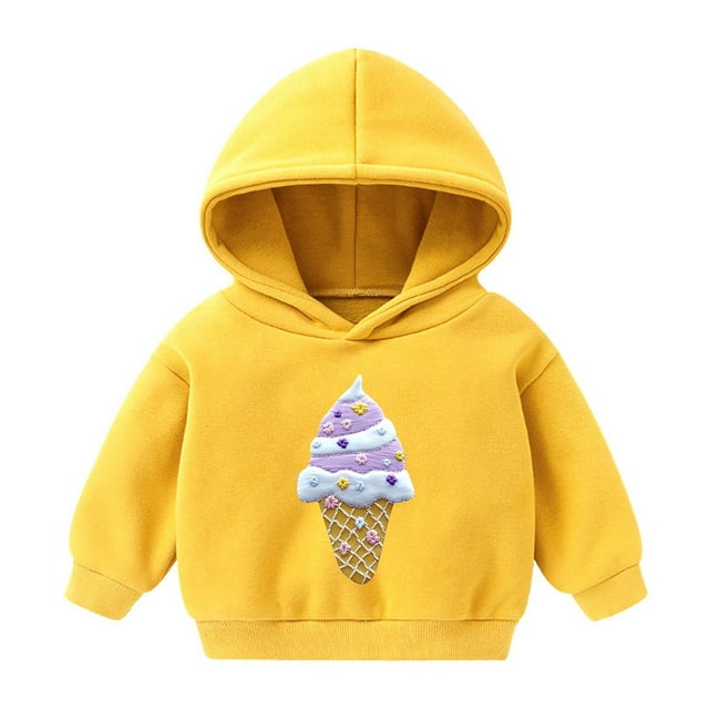 YUNAFFT Unisex Kids Hooded Sweatshirt Print Pullover with Drawstring Casual Playful Style
