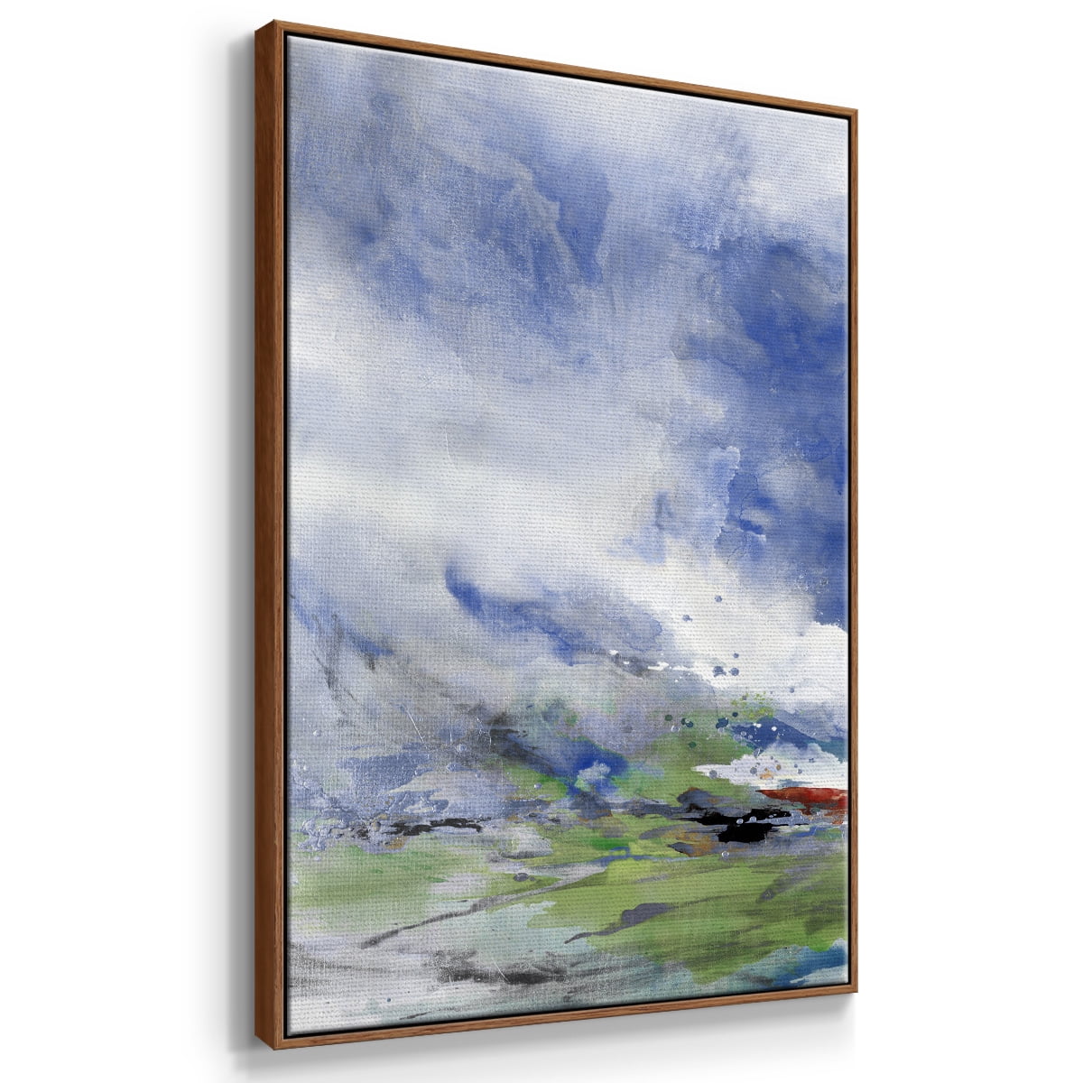 Spring Air I Framed Premium Gallery Wrapped Canvas - Ready to Hang - 27 x 41 - Walnut Floating Frame