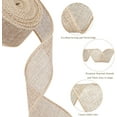 thumbnail image 3 of Natural Jute Burlap Wired Ribbon for Gift Wrapping, Christmas Tree Ribbons, Crafts, Wreaths, Thanksgiving - 1 1/2 Inch x 10 Yards, 2 Rolls, 3 of 7