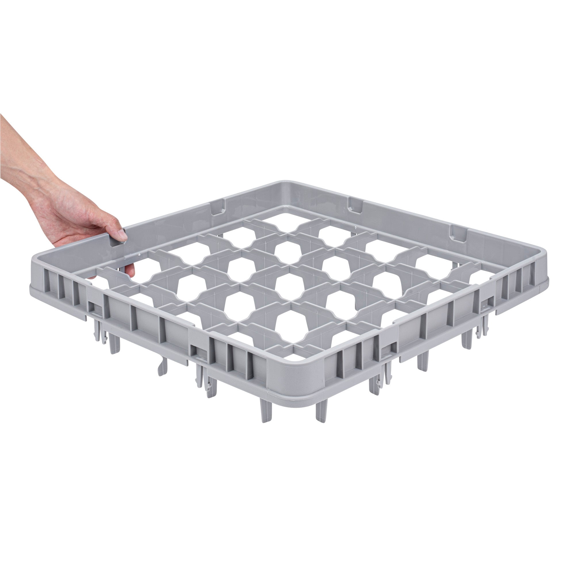 Clean Tek Professional Gray Full Drop Extender - 25 Compartments - 19 3/4" x 19 3/4" x 4 3/4" - 1 count box