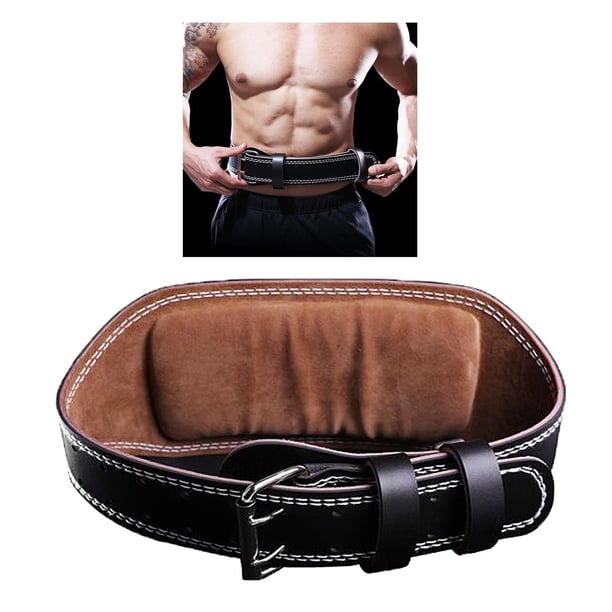 Cinturón de entrenamiento de material cuero PU-forma adecuada de levantamiento de pesas-soporte de espalda inferior para sentadils, elevadores muertos, 120cm DYNWAVEMX cinturón de levantamiento de pesas