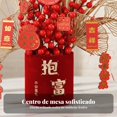 thumbnail image 3 of Abbraccia Arreglo de contenedor de felpa rojo y dorado, centro de mesa Año Nuevo, set festivo listo, decoración para hogar o boda, 3 of 5