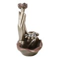 thumbnail image 2 of Zen Yoga Meditation Buddha Mudra Hands Lotus Flower Backflow Incense Burner, 2 of 9