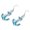 Blue, variant on White Synthetic Opal Round CZ Anchor Fishhook Earring Sterling Silver