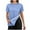 Blue, variant on Hinvhai Surgery Shirts for Women Full Tear Away 2 Side Snaps Chemo Port Adaptive Dialysis Clothing Short Sleeve Blue XL(XL)