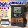 thumbnail image 2 of 30A Controlador de Carga Solar 12V24V Panel BateríA Regulador Auto 2 USB Pantalla LCD Descargador, 2 of 5