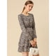 thumbnail image 2 of Vestido Dobladillo Con Volantes Estampado De Leopardo Allegra K Manga Larga Rosa M, 2 of 6