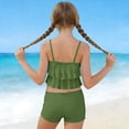 thumbnail image 6 of BFHHYA Teens Girls Summer Swimsuit 2 Piece Ruffle Tankini Swimsuits with Shorts Tween Beach Bathing Suit Size 6-15 Years, 6 of 8
