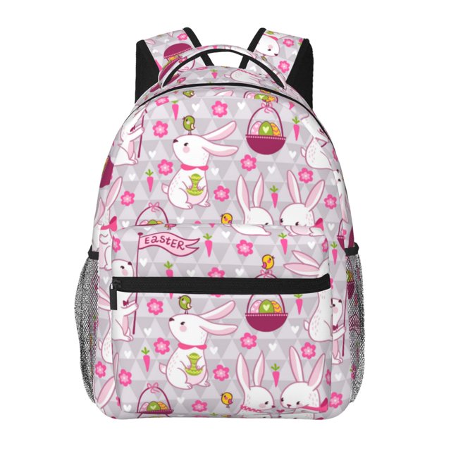 Easygdp Easter Rabbit Mochila Ergonómica Versátil para Laptop - Múltiples Bolsillos, Correas Ajustables, Unisex para Escuela, Viajes y Actividades al Aire Libre-One Size