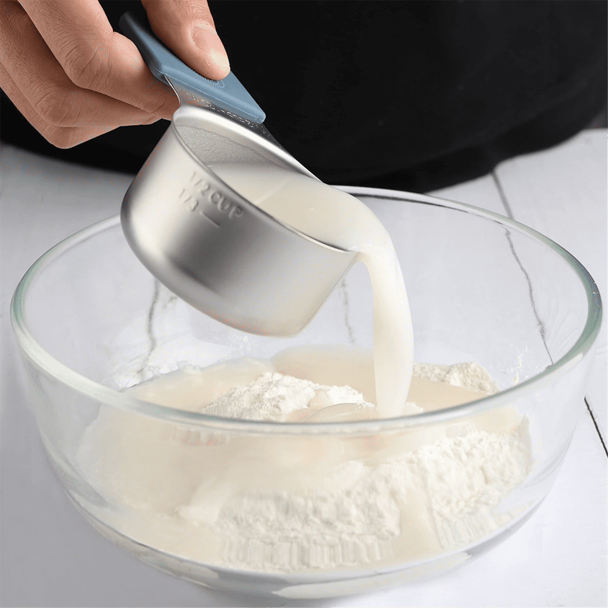 Magnetic Measuring Cups Set Stainless Steel Heavy Duty Metal Measuring Cups for Dry and Liquid Ingredients (Multicolor)