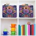 thumbnail image 6 of Yayeee Canvas Storage Basket with Handles for Shelves Fabric Bins Closet Organizer, Light Purple Flowers, 6 of 8