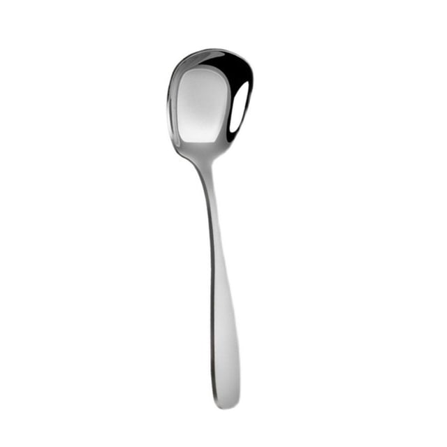 CAIROYAR Cuchara sopera de acero inoxidable con cabeza cuadrada, control de porciones mejorado, mango largo, cuchara para sopa