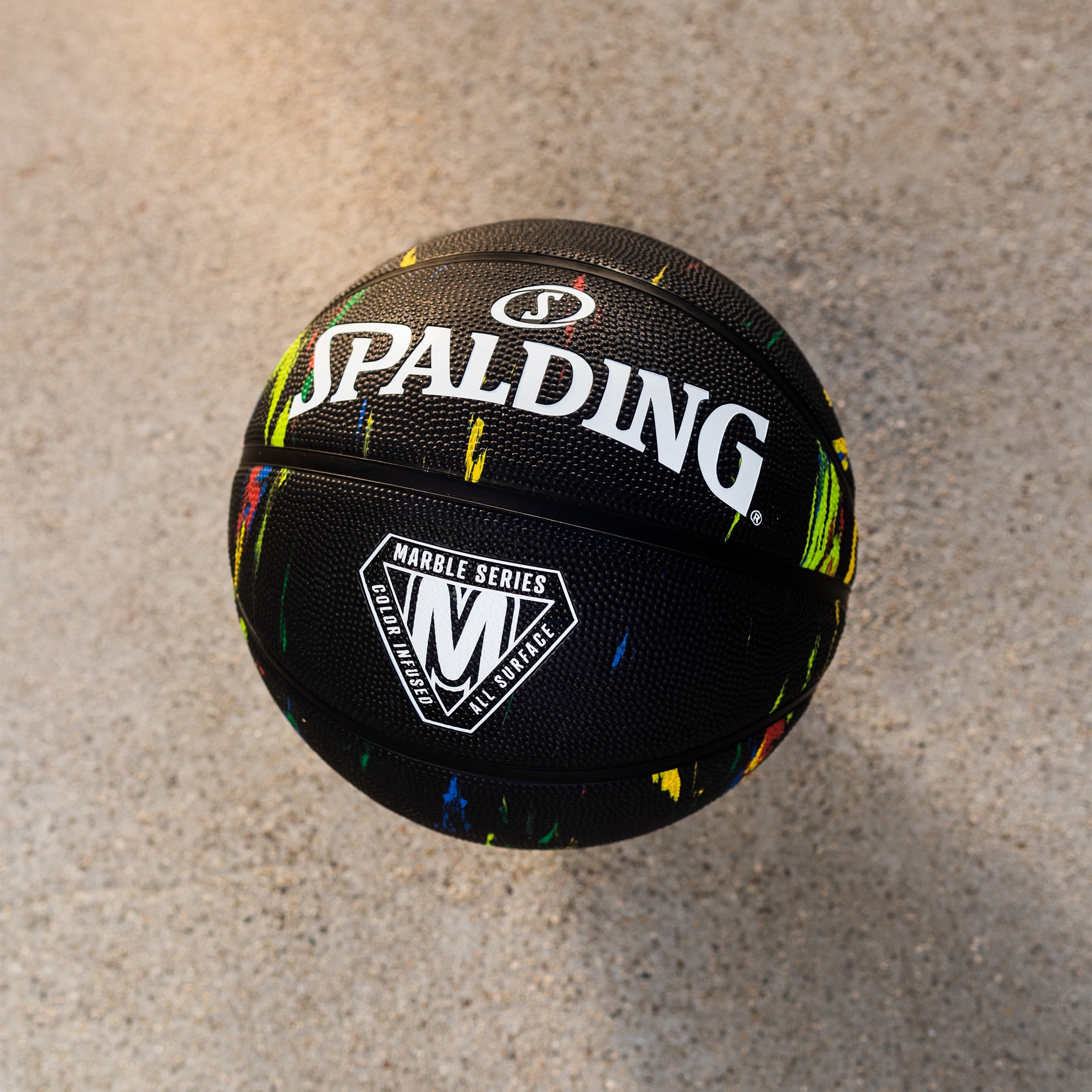 Spalding Marble Series Black Multi-Color Outdoor Basketball Size 7, 29.5"