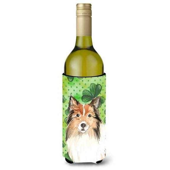 Shamrocks Sheltie Wine Bottle Beverge Insulator Hugger