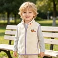 thumbnail image 5 of Nwiuh Baby Boys Girls Winter Thick Vest Soft Sleeveless Waistcoat Cartoon Zipper Jacket (Beige, 3-4 Years), 5 of 9