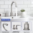 thumbnail image 6 of Widespread Bathroom Sink Faucet Brushed Nickel 2 Handle 8 inch 3 Hole 360°Swivel Spout Vanity Sink with Pop Up Drain Assembly, 6 of 7