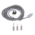 thumbnail image 1 of Cable de actualización de sonido de repuesto, cobre plateado de 4 núcleos con enchufe de 3,5mm, 2,5mm y 4,4mm para auriculares Sennheiser IE40 Pro, 1 of 5