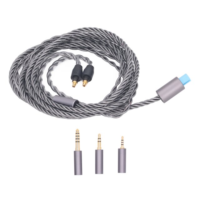 Cable de actualización de sonido de repuesto, cobre plateado de 4 núcleos con enchufe de 3,5mm, 2,5mm y 4,4mm para auriculares Sennheiser IE40 Pro