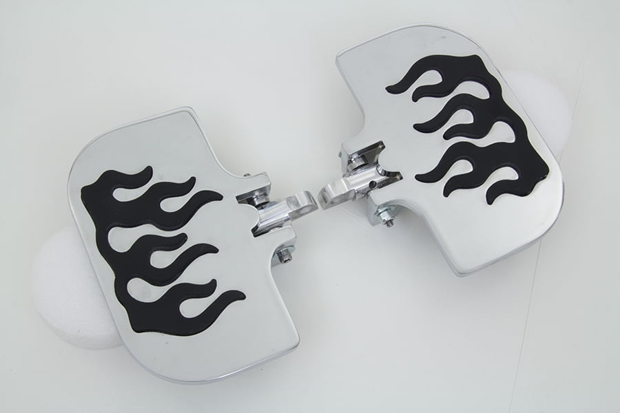 V-Twin 27-0928 Passenger Mini Footboard Set with Flame Design