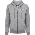 thumbnail image 2 of Men's Levelwear Heather Gray Miami Marlins Podium Chenille Logo Full-Zip Hoodie, 2 of 3